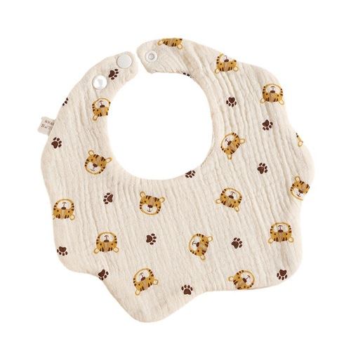 Six-layer saliva towel baby petal bib summer 360-degree rotating newborn bib cute printed cotton gauze