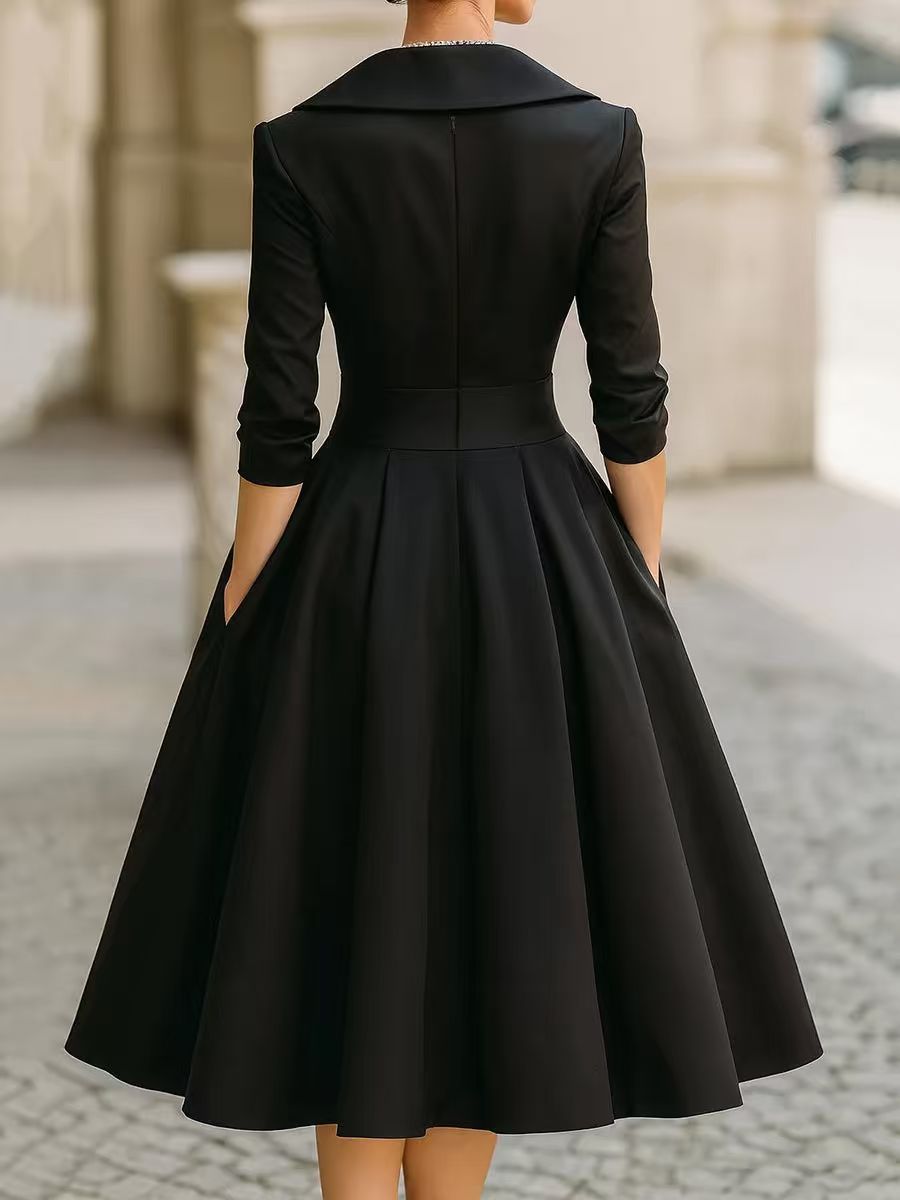 Elegant Formal Waist-tight Dress Slimming Elegant Long Sleeve