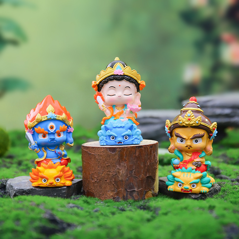 国潮风神仙系列萌佛守护神盲盒公仔桌面摆件新年节日礼品一件代发|undefined