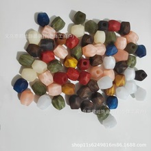 手感漆异形切面八角珠哑光树脂珠串珠散珠DIY手工配件手机钥匙链