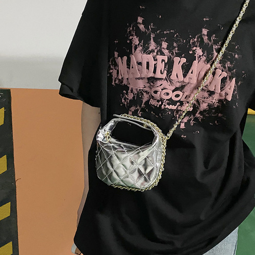 Fashion Chain Mini Shoulder Bag for Girls,  New Leisure Gingham Square Bag, Stylish Simple Women's Bag