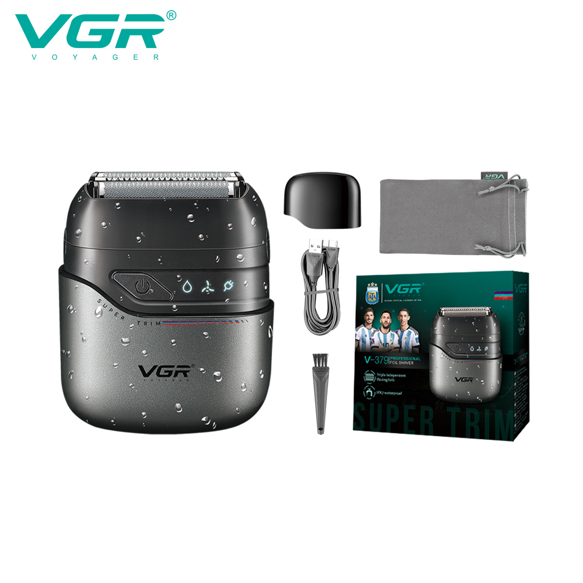 Mini Travel Shaver Reciprocating Three Blade IPX7 Waterproof Electric Shaver with Long Battery Life_voghion.com