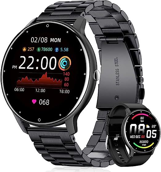 3구슬 솔리드 스틸 블랙 + 블랙 실리콘 스트랩 = 더블 스트랩