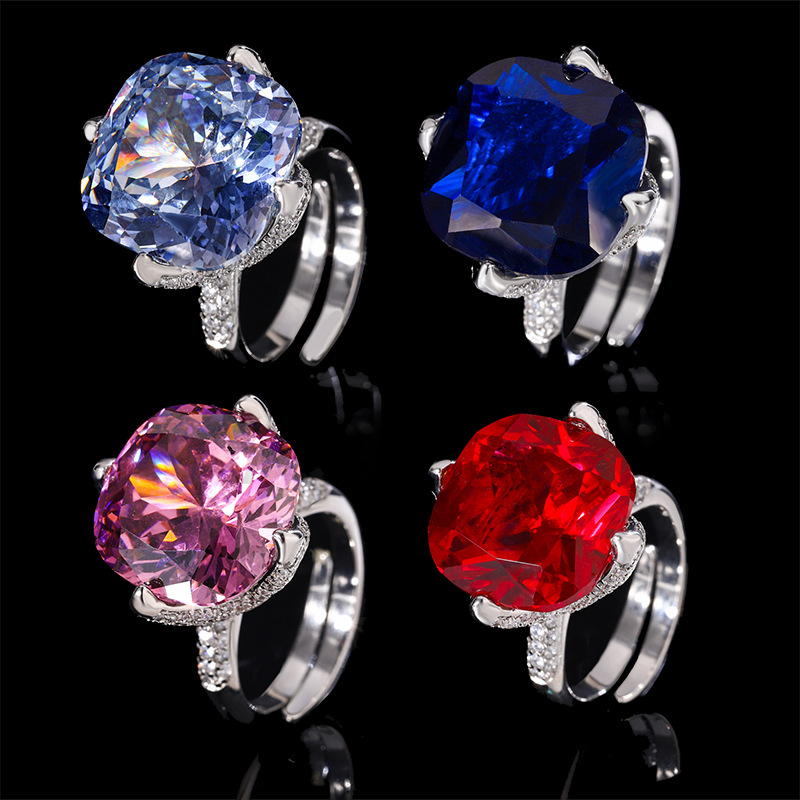 2024 nueva joyería Zhuang Shengsheng fondo de cobre chapado en oro simulación nido de pájaro corte anillo de moda mujer al por mayor 16*16