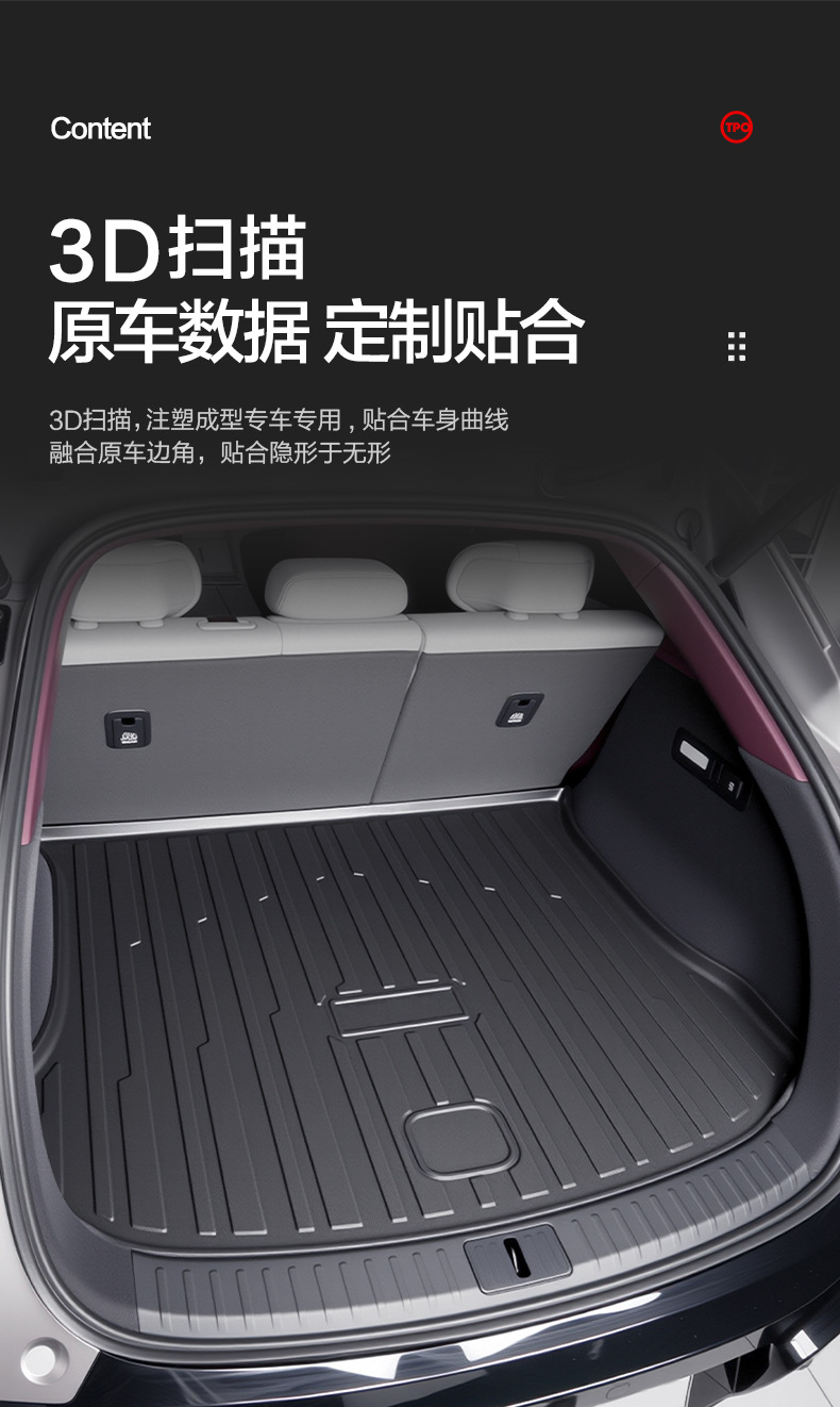 Suitable for Xiaomi Yu7 Trunk Mat Car Interior Modification Accessories Special Accessories Supplies Tpe Rear Trunk Mat