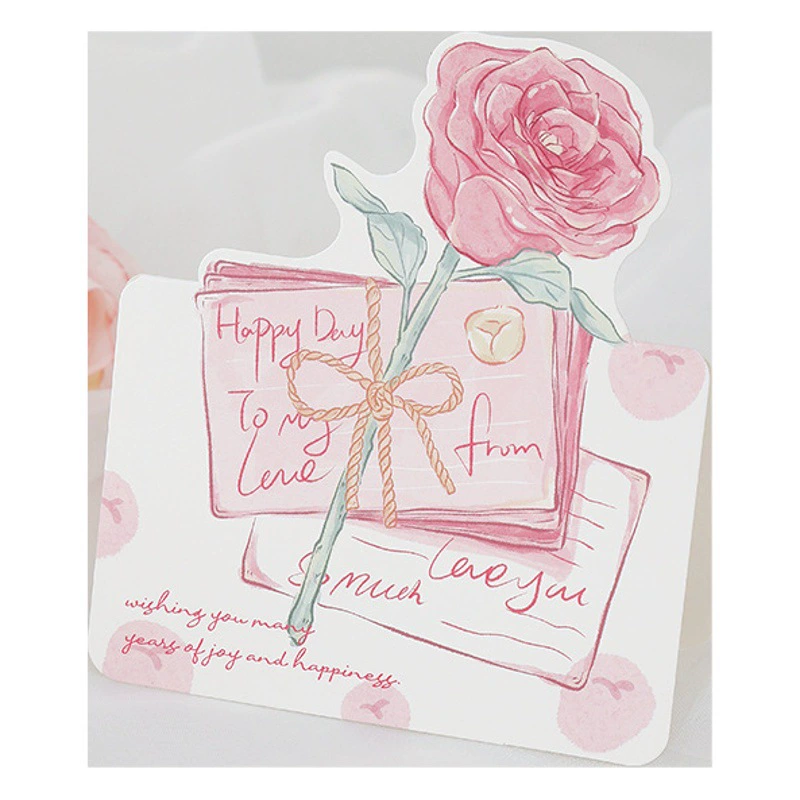 Букет ко Дню Святого Валентина Поздравительная открытка Благословение розы Ручная роспись серии Маленькая открытка Открытка для матери День благодарения Цветочный магазин Открытка оптом