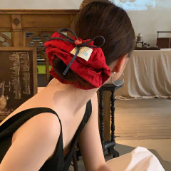 显白番茄红慵懒风大肠发圈女韩系时尚高级感扎头发绳2025新款头饰