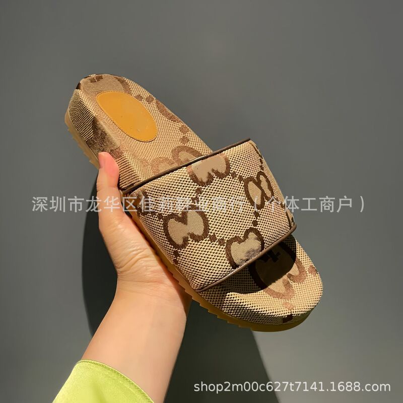 High-End g Brand Thin-Soled Embroidered Slippers 2025 New Style Open-Toe Platform Shoes Casual Height-Increasing Flat Shoes for Women High-End g Brand Thin-Soled Embroidered Slippers 2025 New Style Open-Toe Platform Shoes Casual Height-Increasing Flat Shoes for Women
