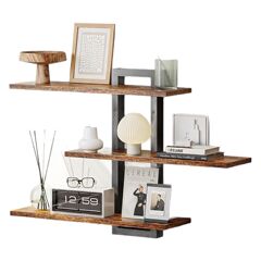 Amazon 木製壁棚ホームリビングルーム壁棚パンチングボード本棚壁収納ラック