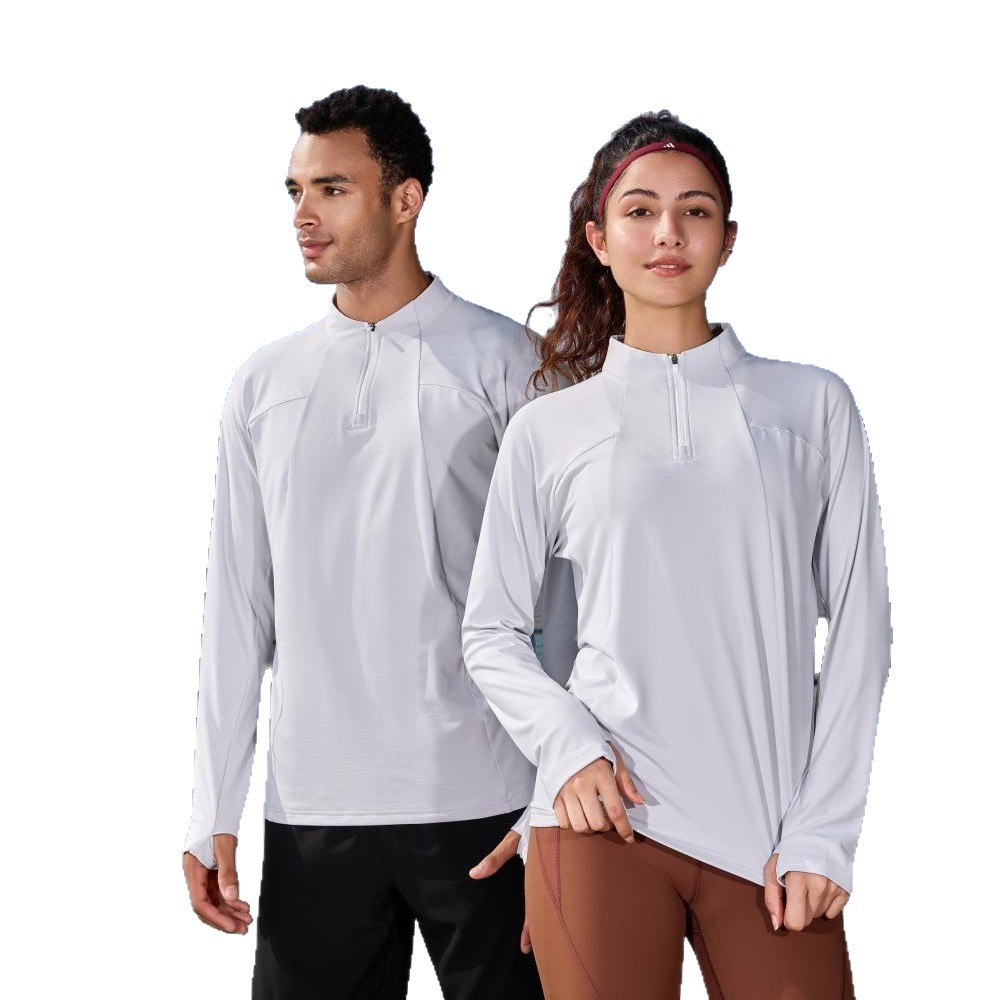 25 nuevo deportivo semi-abertura de pecho casual de manga larga camiseta zipper camiseta deportiva impresión de personalidad log