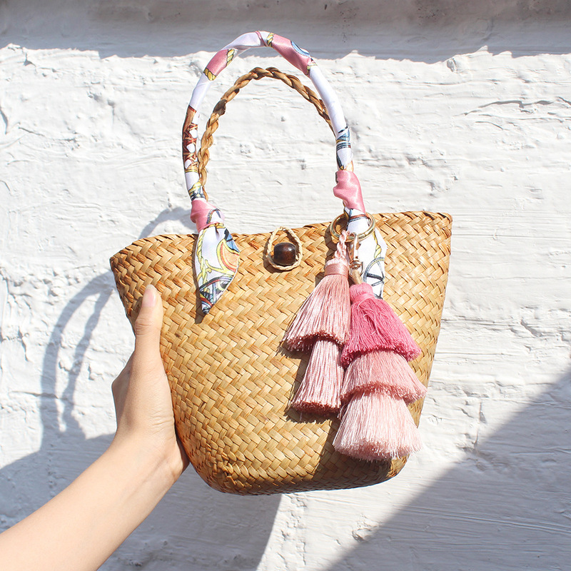 2026 New Style Straw Woven Handbag, Fashionable Light Luxury Handmade Woven Bag for Women, Unique Niche Design Tote Bag for Women