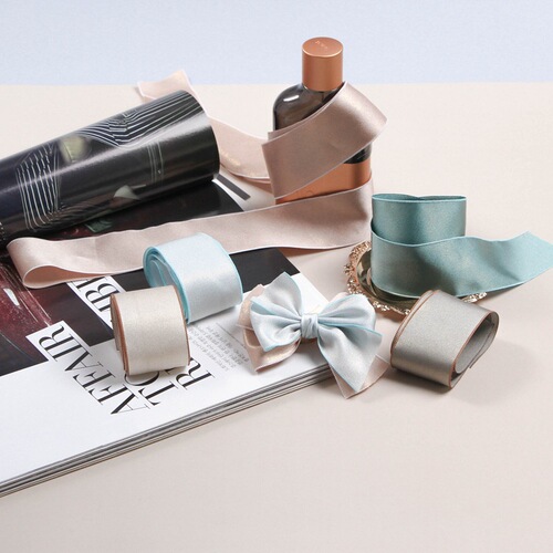 Japanese and Korean soft bronzing single-sided snow textile belt diy bow hairpin hair accessories hat straw hat gift box shoelaces