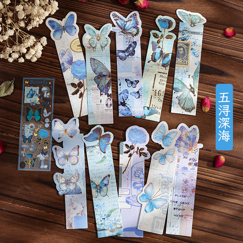 Mu teñido mariposa en forma de marcadores mariposa serie de errores de libros de mano materiales de decoración estudiantes de lectura marcadores
