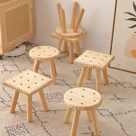 饼干实木小板凳可爱创意宝宝矮凳儿童小凳子家用方凳换鞋凳脚凳