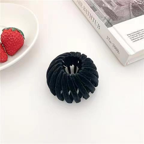 Flocado Nido de Pájaro rizador de pelo cabeza de bola medio lazo de pelo Cabeza trasera alta Cola de Caballo hebilla Otoño e Invierno artefacto perezoso accesorios para el cabello tocado image 7