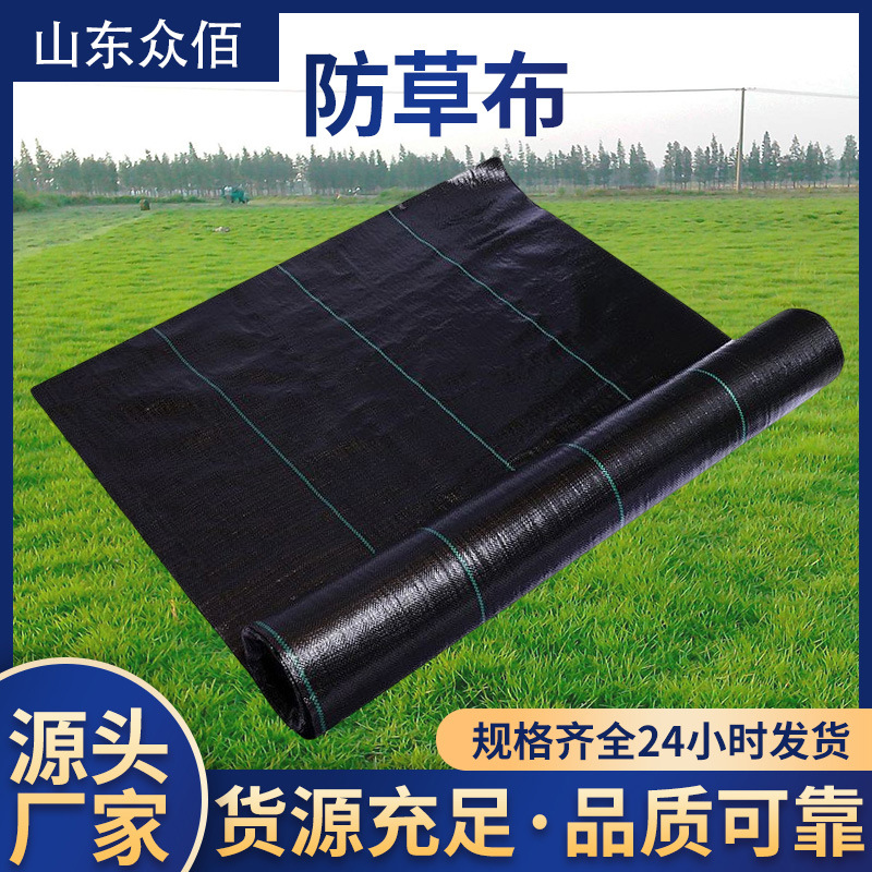 防草布黑色农用透水透气抗老化隔离打孔切片果园树专用防草布