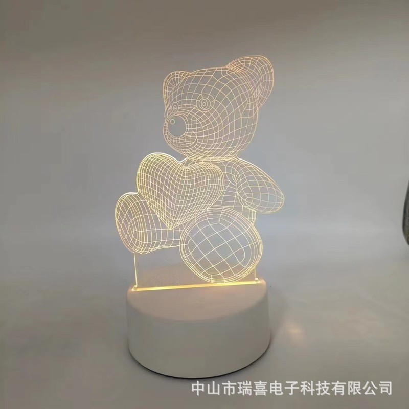 クロスボーダークリエイティブ Nezha Labubu 3D ナイトライトアクリル雰囲気ライト誕生日ギフトベッドサイド子供用テーブルランプ|undefined