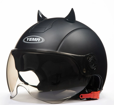 Battery Motorcycle Helmet Helmet Half Motosiklet dəbilqələri - one-size-fits-all-matte-black-corner-w-comes-with-warm-ear-protection-removable