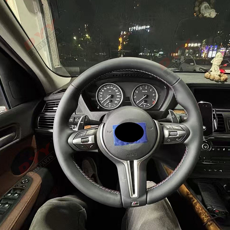 Fits BMW F10 F30 F20 Genuine Carbon Fiber with Airbag Full Leather Steering Wheel Modified D-shaped Carbon Fiber Steering Wheel