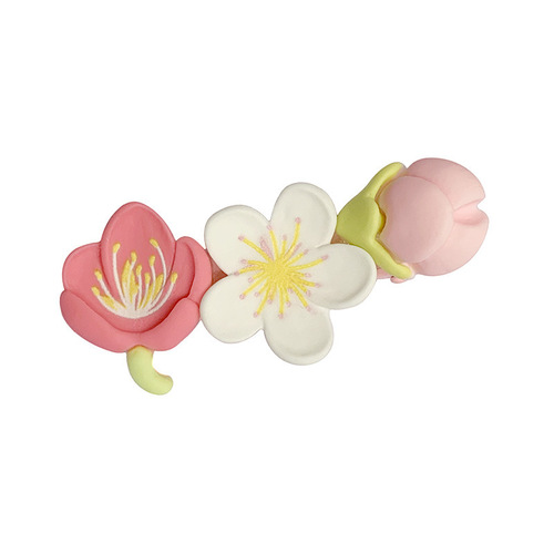 Pink Peach Blossom Hair Clip~Sweet Girly Cherry Blossom Fresh Side Clip Hair Accessories Summer Ins Headband Bangs Clip
