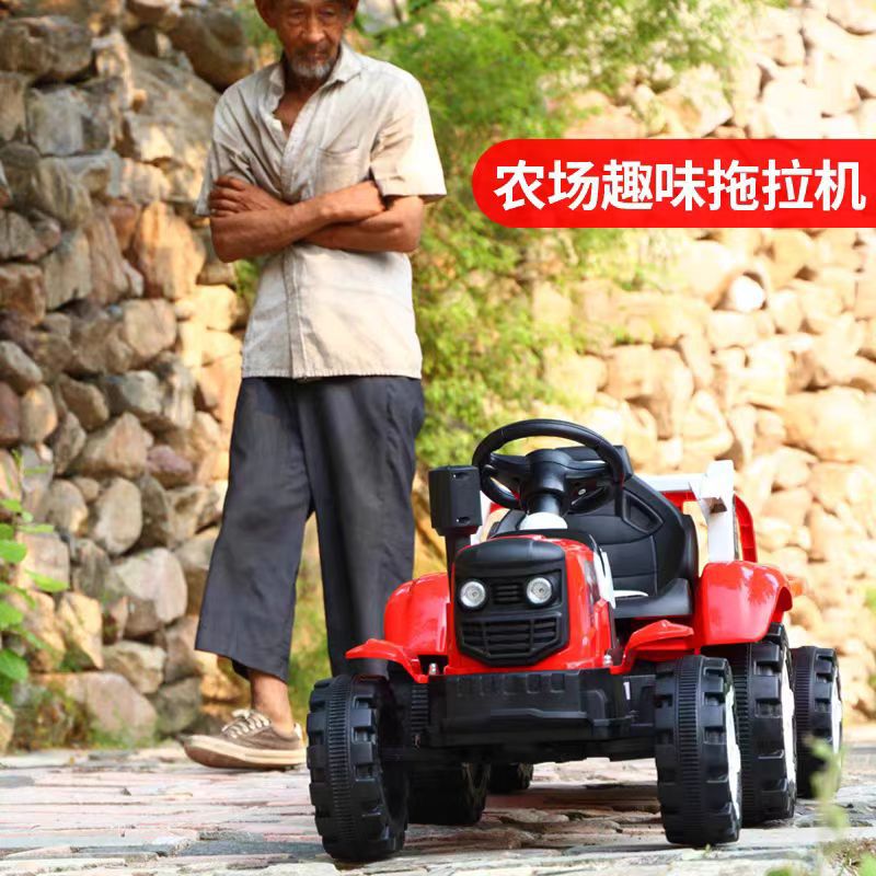 Tractor de juguete eléctrico para niños, coche de cuatro ruedas de doble tracción para niños, coche de juguete eléctrico para bebés