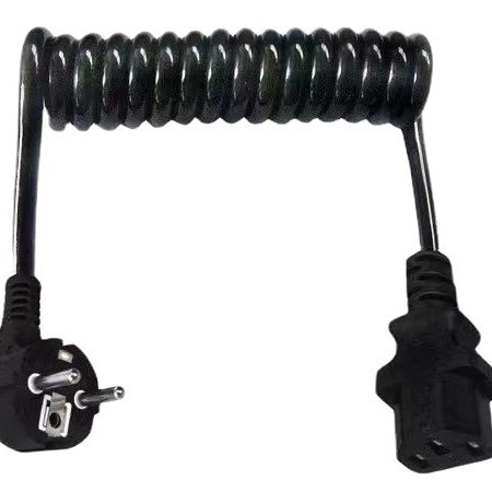 欧标三芯弯头90度品字尾插头电源线 AC欧式三插电脑电饭煲供电线