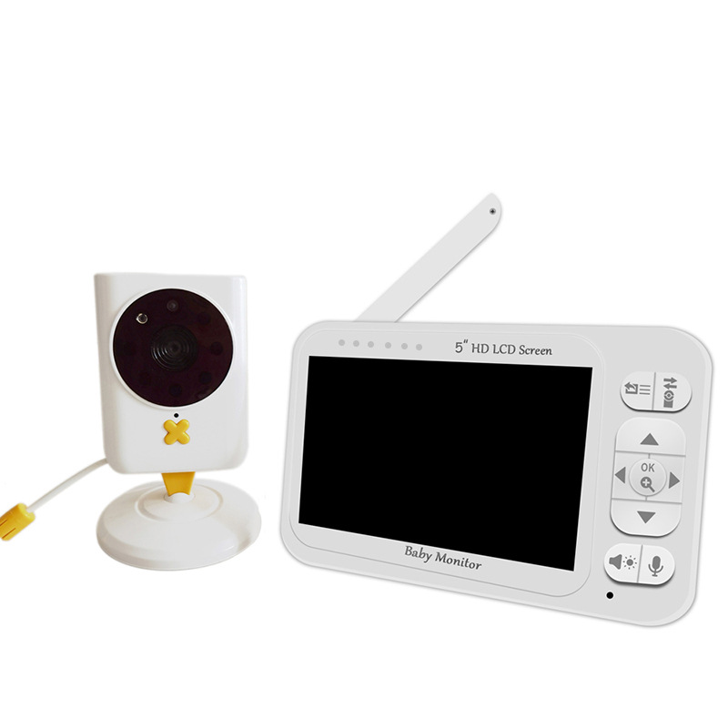 5寸高清婴儿监护器 儿童监控器 夜视 双向对讲 大屏更清晰|ru