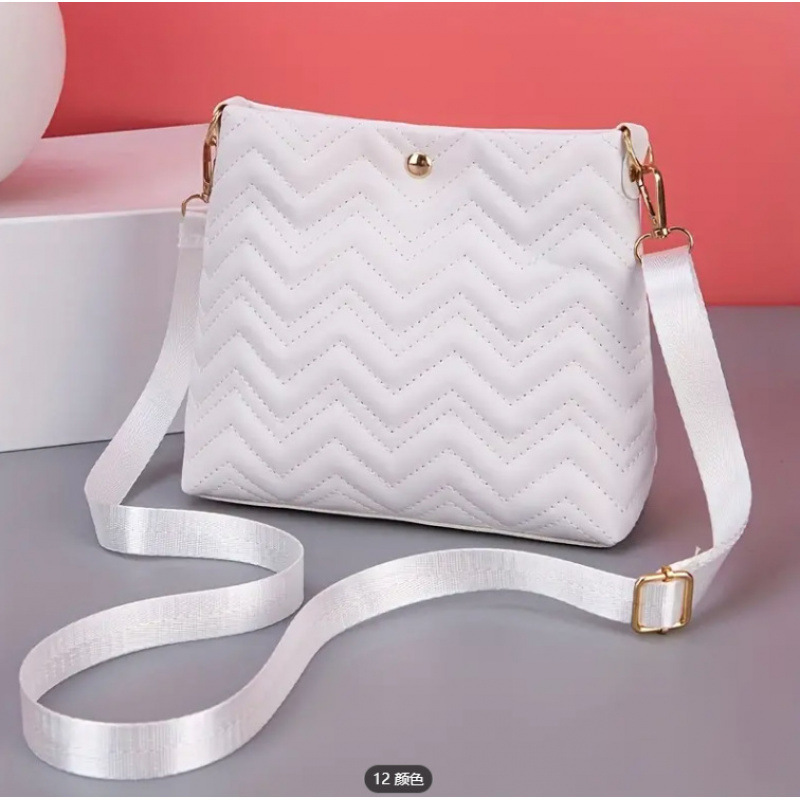 Moda coreana ondulada estriada felina colgante de perlas decoración simple bolsa de mujer mochila al por mayor bolsa image 3