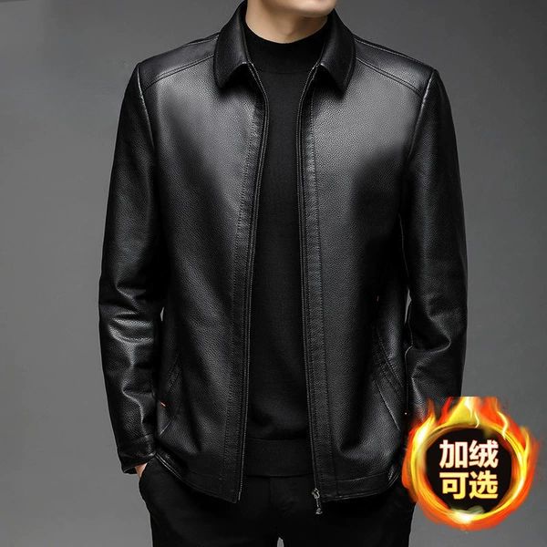 Black zipper lapel with velvet 5 years to keep the leather bag refund and replace