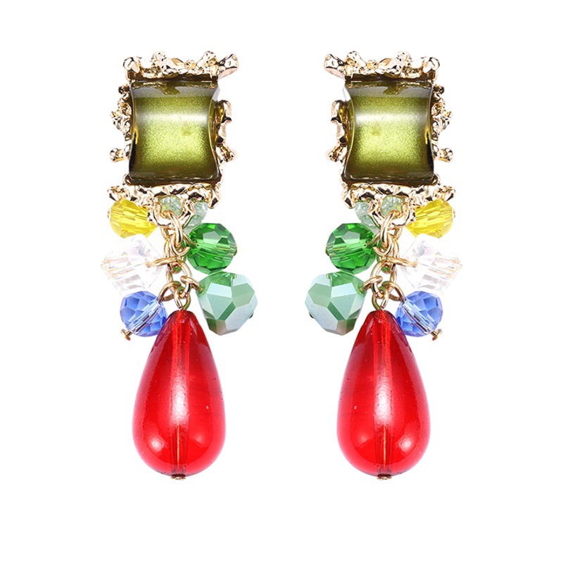 Nuevos accesorios europeos y americanos exagerados pendientes vintage resina oído clip gotas para los oídos de alto grado nicho oído joyería