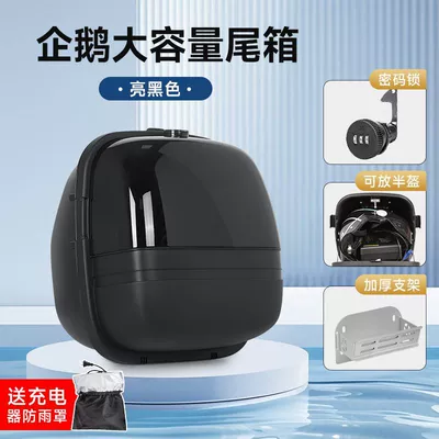 Electric car tail box — Storage Box for Yadea, Aima - password-lock-double-sided-buckle-bright-black-bracket-no-specifications