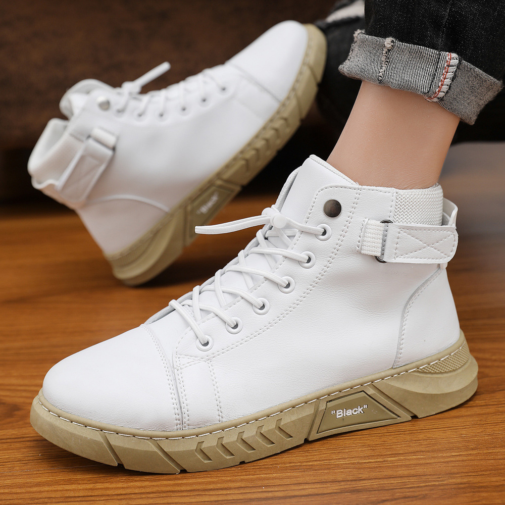 Zapatos de trabajo de otoño 2025 nuevo tipo de cremallera lateral de moda británica botas casuales Martin zapatos de hombre grandes transfronterizos