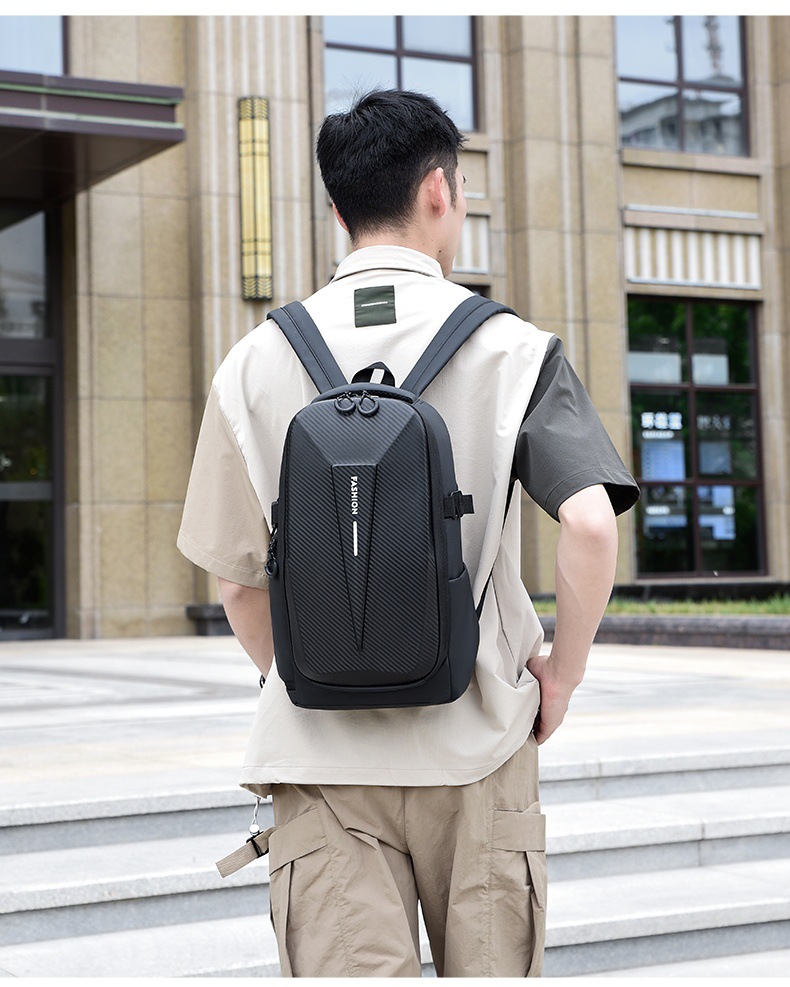 Cross-border hard-shell men's large-capacity backpacks, water-repellent cycling motorcycle backpacks, anti-collision business computer bags undefined