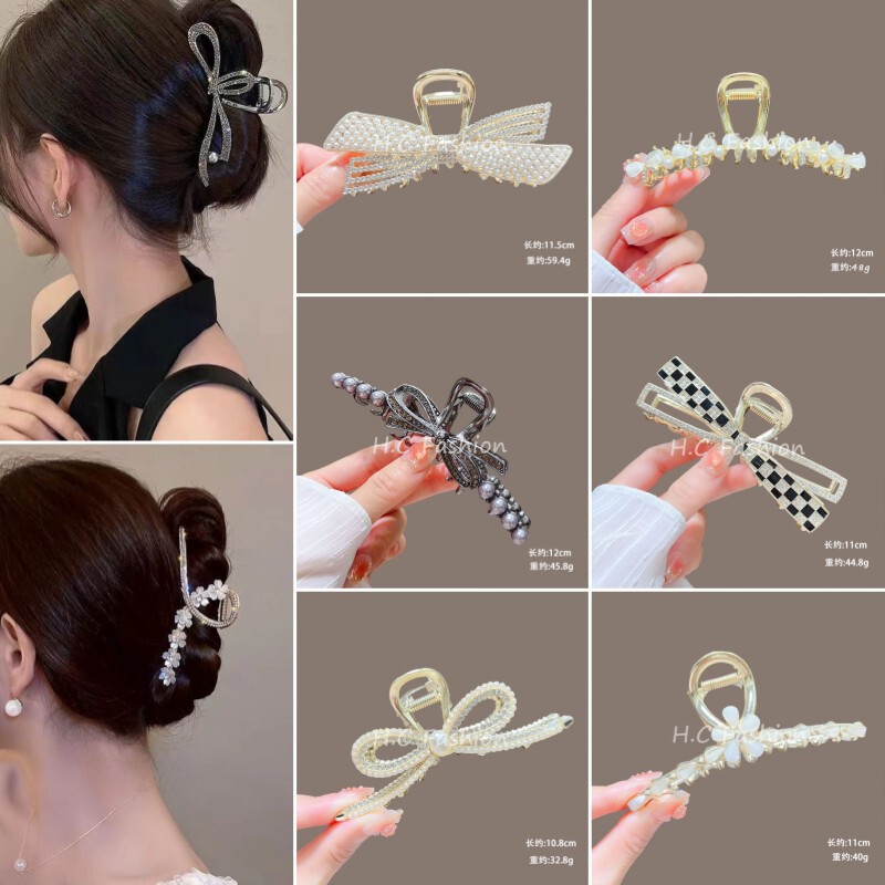 High-End Full Diamond Shark Clip Hair Clip Back of Head Hair Clip Women's Spring and Summer Oversized Clip Headwear Hair Clip