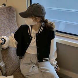 撞色棒球服外套女2025新款秋季设计感小众宽松休闲学生上衣服女潮