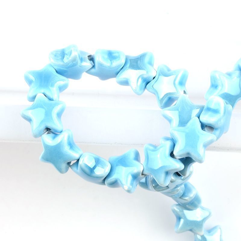 25g Weight Beads Jewelry Making Type DIY Jewelry Accessories Classification 10 PCS/Package Quantity ceramics Material Pentagram Pattern Plating Design Simple Style Style 10 PCS/Package Ceramics Pentagram DIY Jewelry Accessories Beads 4