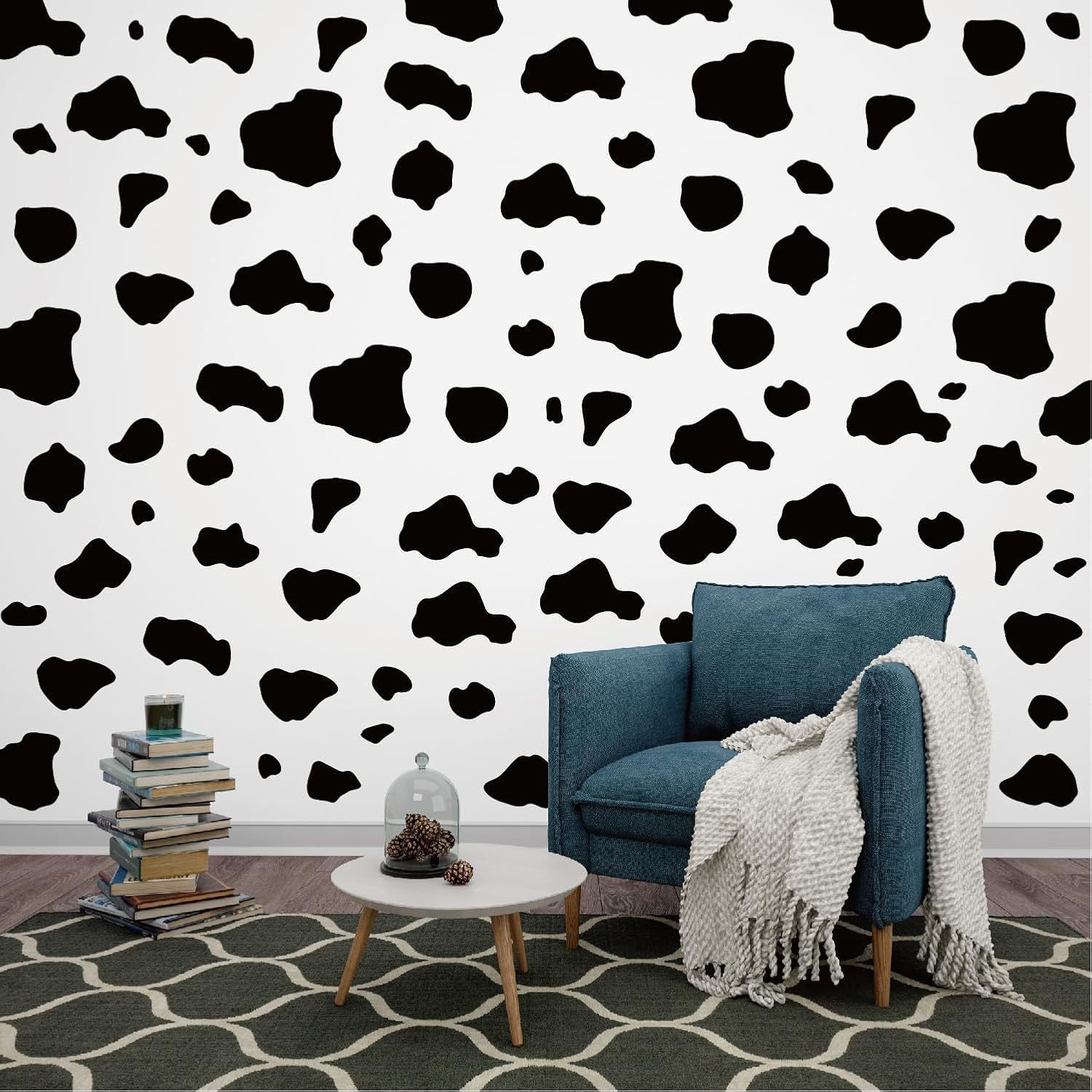 Amazon impresión de vaca patrón negro pegatinas de automóviles, pegatinas de pared para computadoras portátiles pintadas patos