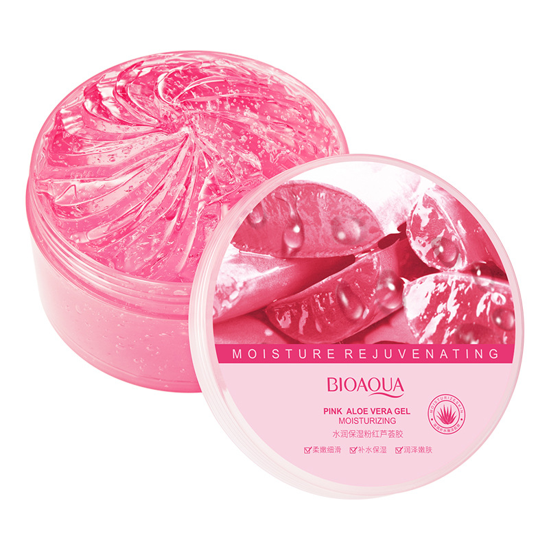 Boquanya hidratante gel de aloe vera Rosa hidratante cuidado de la piel brillo color de la piel refrescante gel de aloe vera no graso image 6