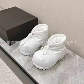 2025冬新款大头厚底增高马毛滑雪靴雪地男女加绒保暖棉鞋羊毛情侣