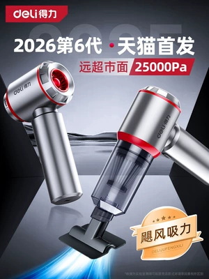 Deli Car Vacuum Cleaner Handheld Small Wireless 2026 New Model for Home and Car Dual Use with Super Strong Suction