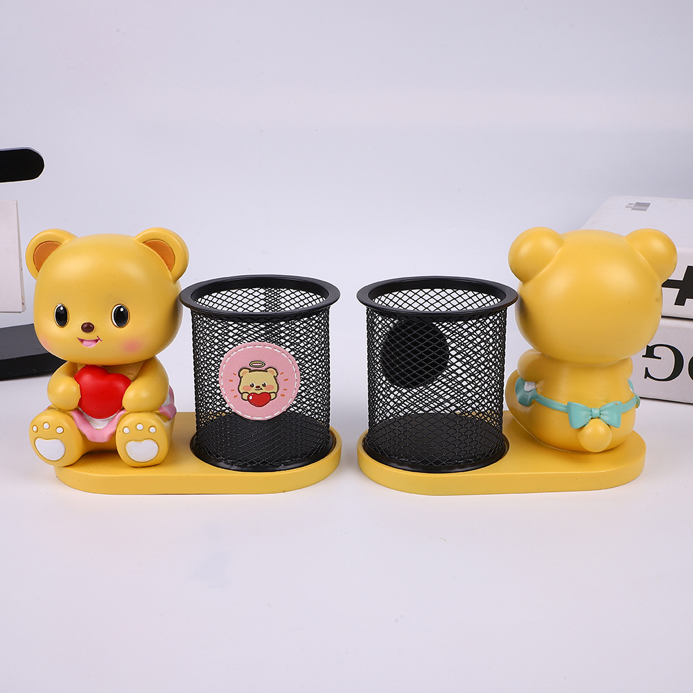 Portalápices de oso creativo gran capacidad multifuncional estilo ins minimalista almacenamiento de escritorio artefacto papelería para estudiantes oficina