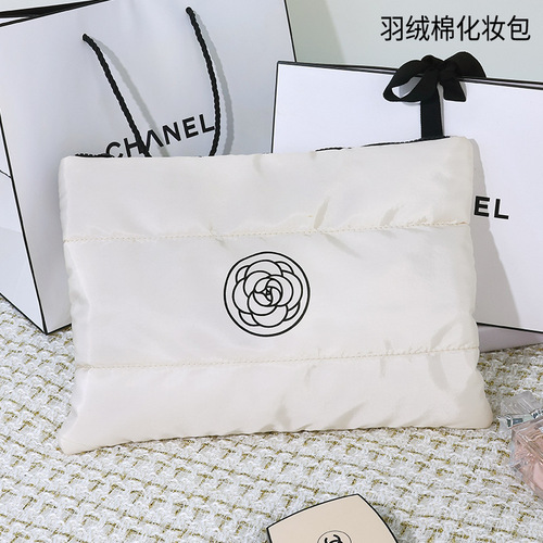 New Camellia Small Fragrance Hand Cosmetic Bag Large Capacity High-Looking Portable Cosmetic Bag Travel Toiletries Bag