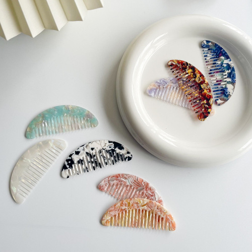 Korean ins acetic acid material portable pocket hair comb ancient style bun comb summer new cute small hair comb