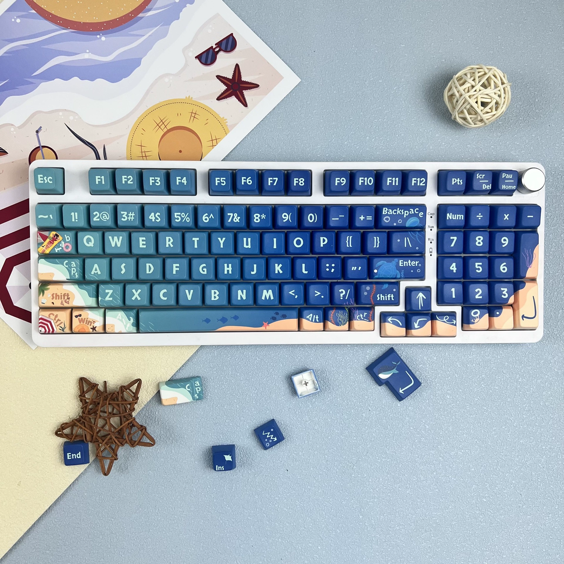 Мой морской PBT пятиугольный сублімационный оригинальный колпачок клавиши MDA с высокой непрозрачностью адаптер 61/68/87/108
