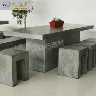 Grc Fair-Faced Concrete Scandinavian Outdoor Tables and Chairs Casual Courtyard Garden Coffee Table Bar Combination Simple Furniture