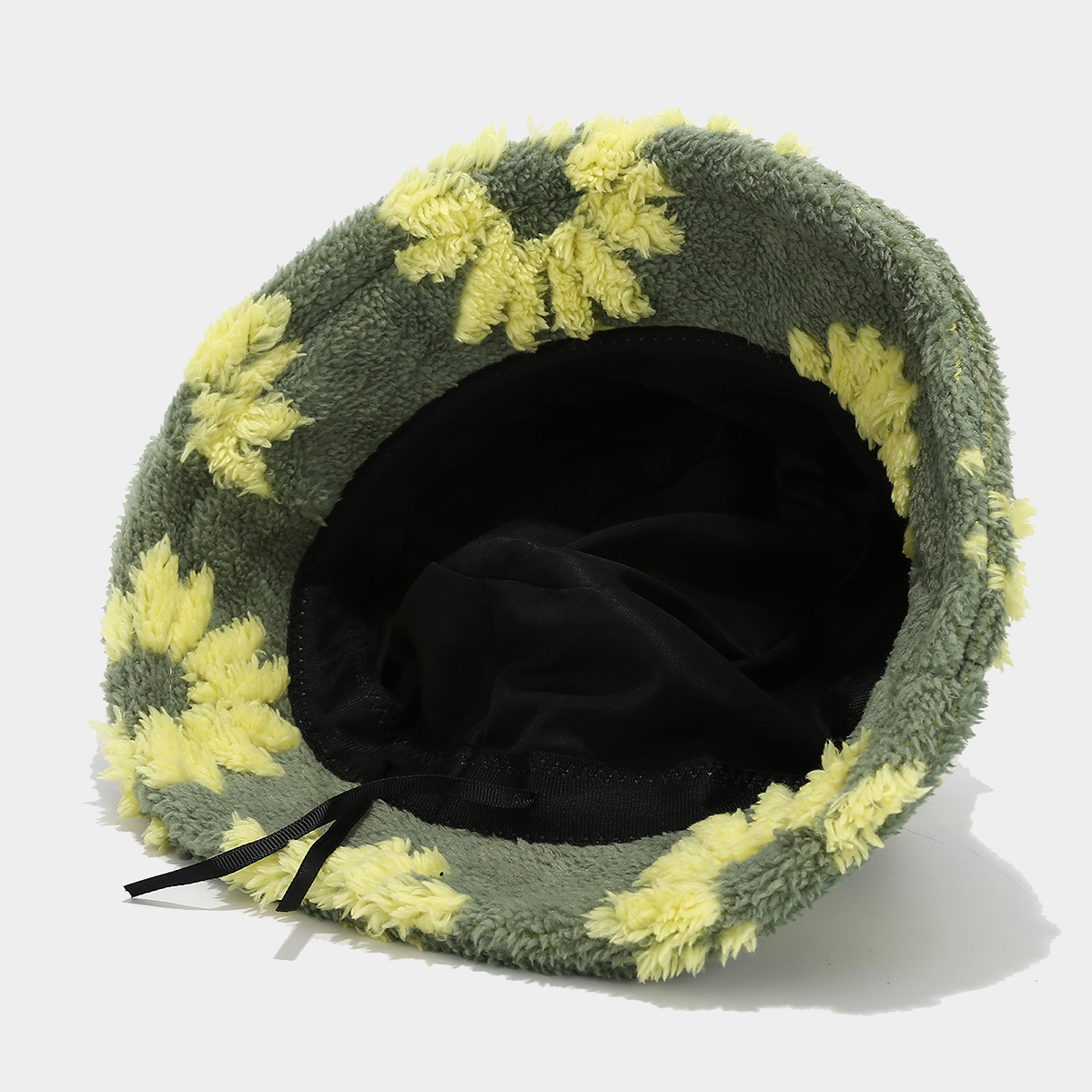 Japón pequeño fresco patrón de flor de moda gorra de pescador de peluche mujer moda versátil gorra de ocio gorra de bañera al aire libre gorra caliente