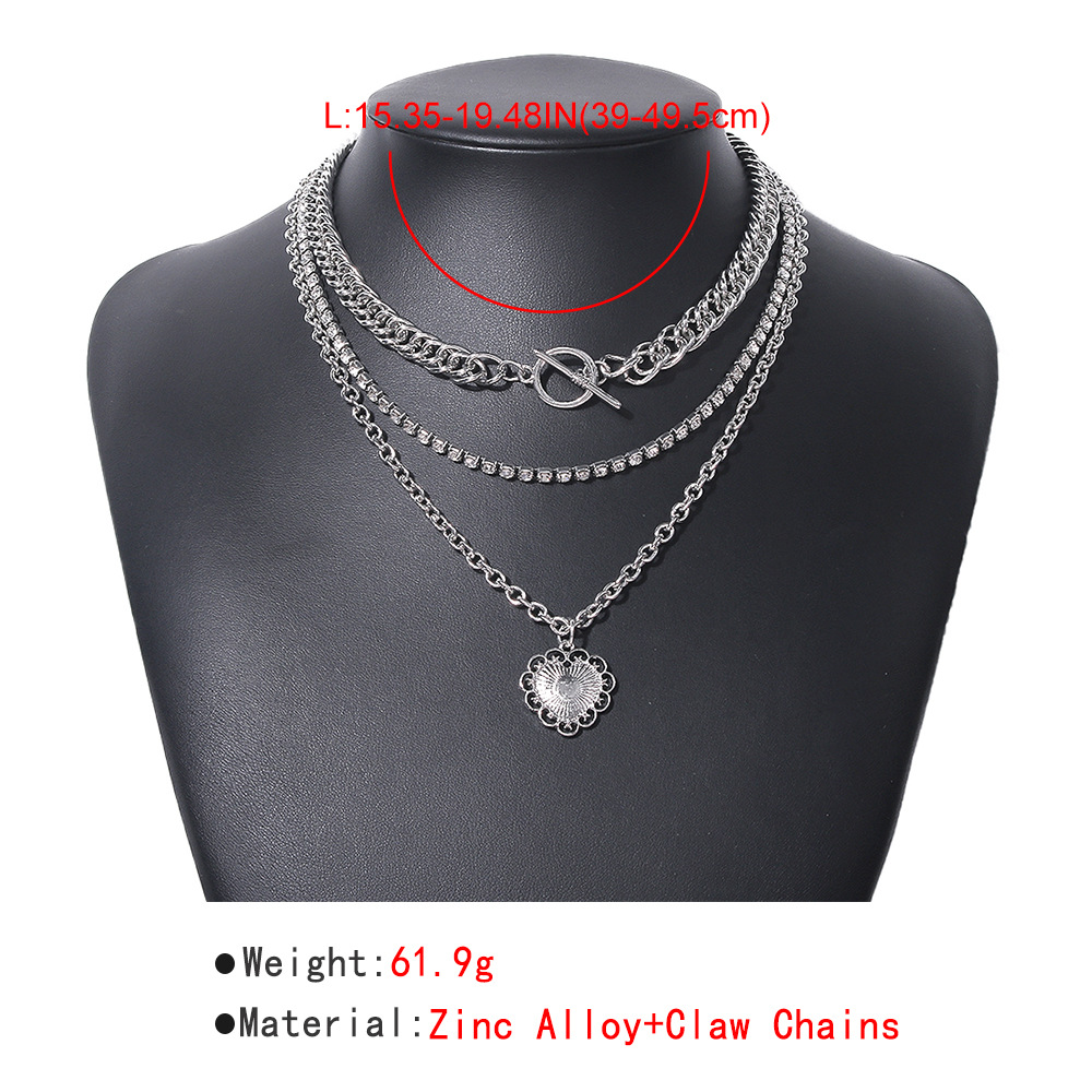 Punk Hip-hop Style Exaggerated Chain Tacked Geometric Necklace Female display picture 4