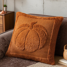 新款万圣节抱枕沙发装饰客厅腰靠枫叶毛绒立体抱枕套双面绒靠垫套