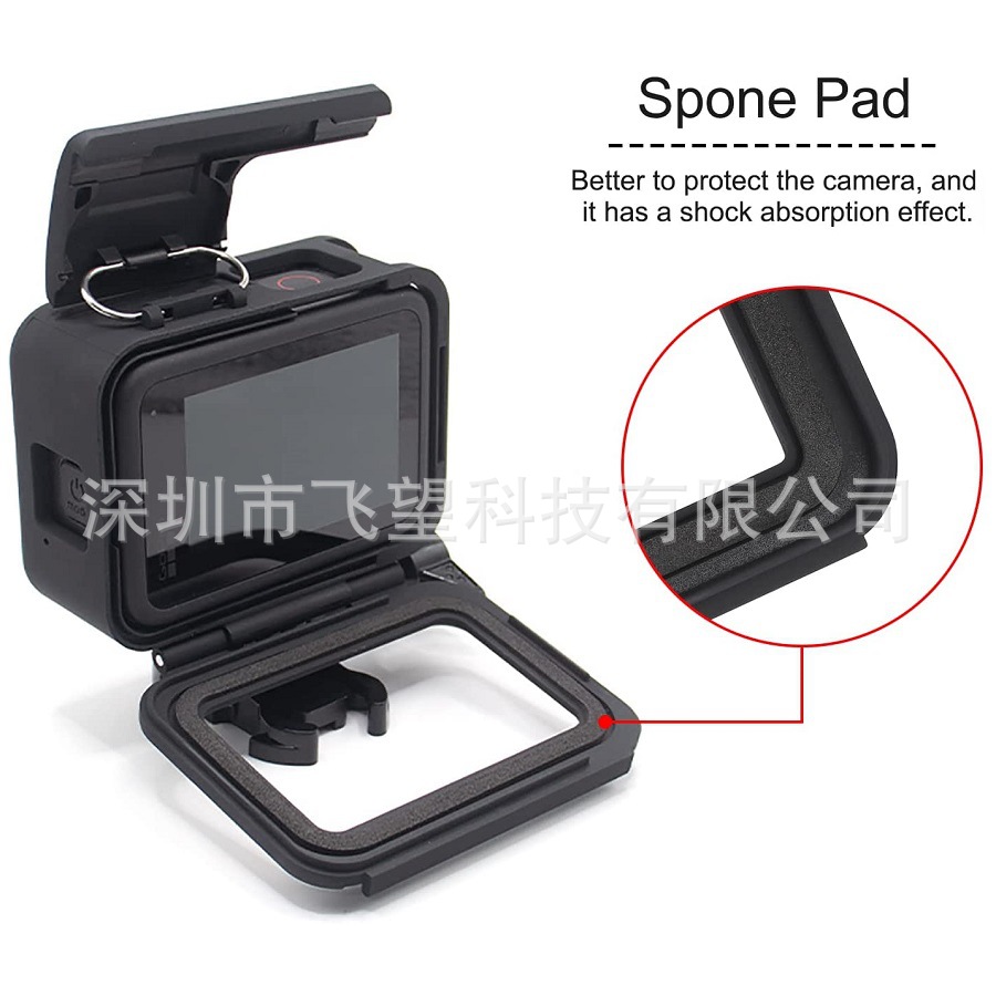 GoPro11 / 10 / 9 marco de plástico a prueba de caídas y cubierta sísmica de cámara deportiva lateral accesorios de cubierta de batería abierta