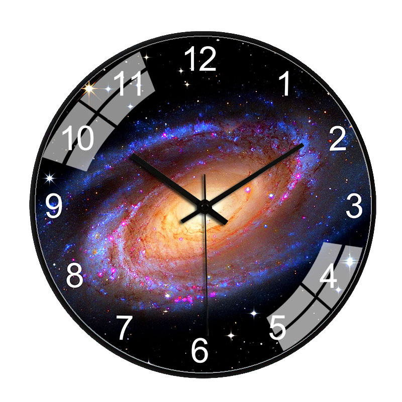 Reloj nórdico de Internet para sala/dormitorio [20cm/8 pulgadas], reloj silencioso de estrellas/espacio/Galaxia, reloj de pared para hogar